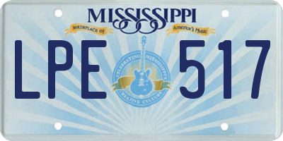 MS license plate LPE517
