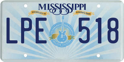 MS license plate LPE518