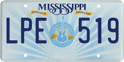 MS license plate LPE519