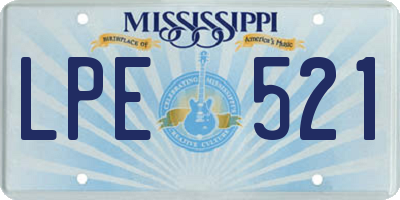 MS license plate LPE521