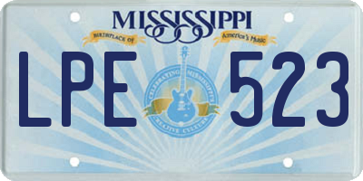 MS license plate LPE523