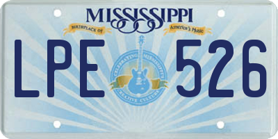 MS license plate LPE526