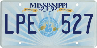 MS license plate LPE527