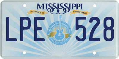 MS license plate LPE528