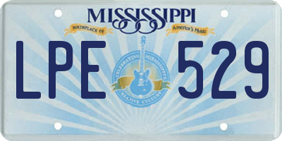MS license plate LPE529