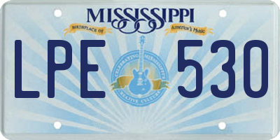 MS license plate LPE530