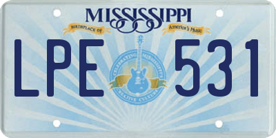 MS license plate LPE531