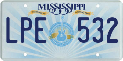 MS license plate LPE532