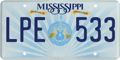 MS license plate LPE533