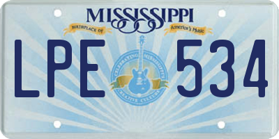 MS license plate LPE534