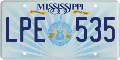MS license plate LPE535