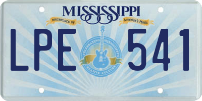 MS license plate LPE541