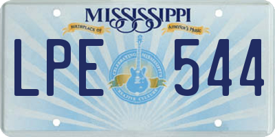 MS license plate LPE544