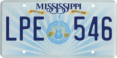 MS license plate LPE546
