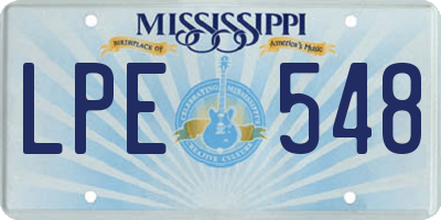 MS license plate LPE548