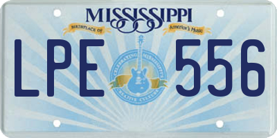 MS license plate LPE556