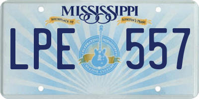 MS license plate LPE557