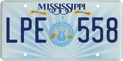 MS license plate LPE558