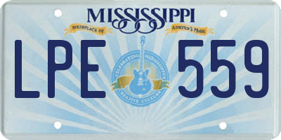 MS license plate LPE559
