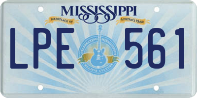 MS license plate LPE561