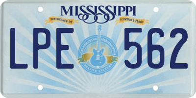 MS license plate LPE562