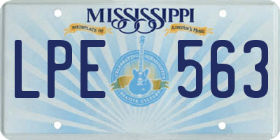 MS license plate LPE563
