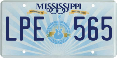 MS license plate LPE565