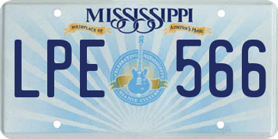 MS license plate LPE566