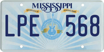 MS license plate LPE568