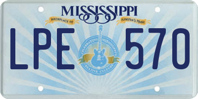 MS license plate LPE570