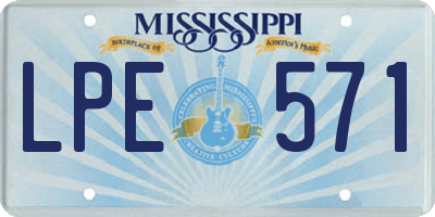 MS license plate LPE571