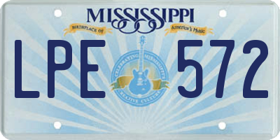 MS license plate LPE572