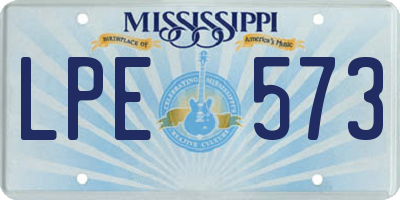 MS license plate LPE573