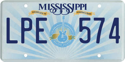 MS license plate LPE574
