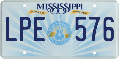 MS license plate LPE576