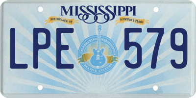 MS license plate LPE579