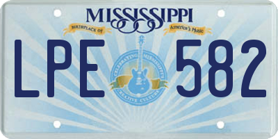 MS license plate LPE582