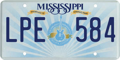 MS license plate LPE584