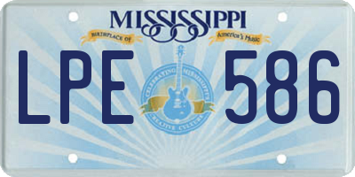MS license plate LPE586