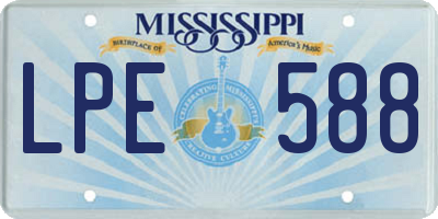 MS license plate LPE588