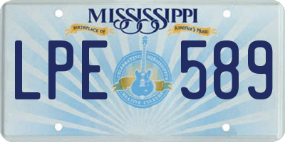 MS license plate LPE589