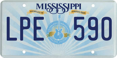 MS license plate LPE590