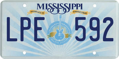 MS license plate LPE592
