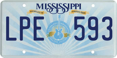 MS license plate LPE593