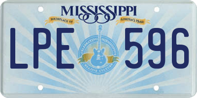 MS license plate LPE596