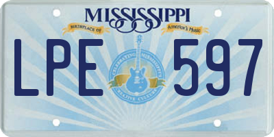MS license plate LPE597