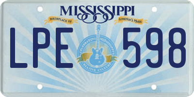 MS license plate LPE598