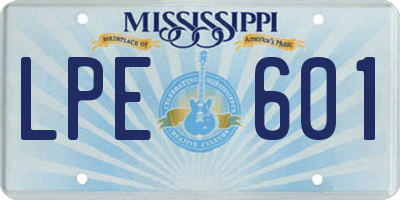 MS license plate LPE601