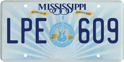 MS license plate LPE609