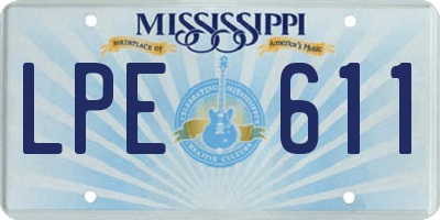MS license plate LPE611
